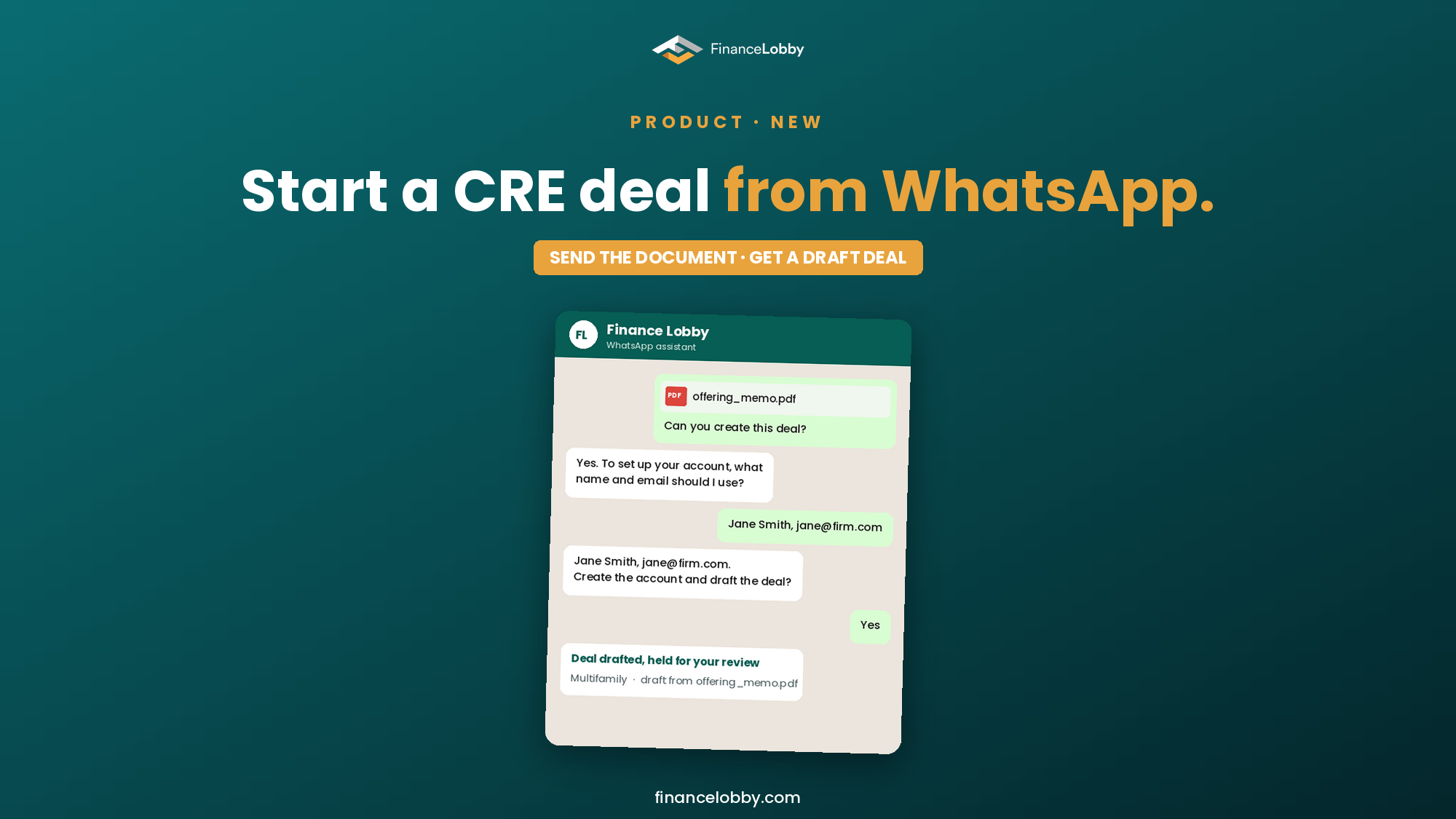 Start a Commercial Real Estate Deal From WhatsApp: Send the Document, Review the Draft
